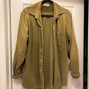 Casual Tan Button-Up Shirt